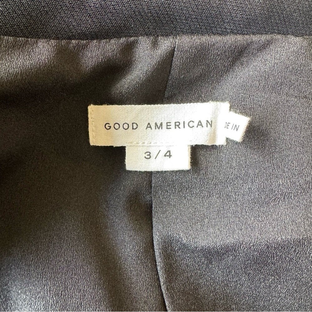 Good American Luxe Suiting Boyfriend Blazer Black Long Sleeve sz 3/4 Large - Picture 14 of 16